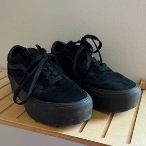 Vans Women's All-Black Platform Sneakers
